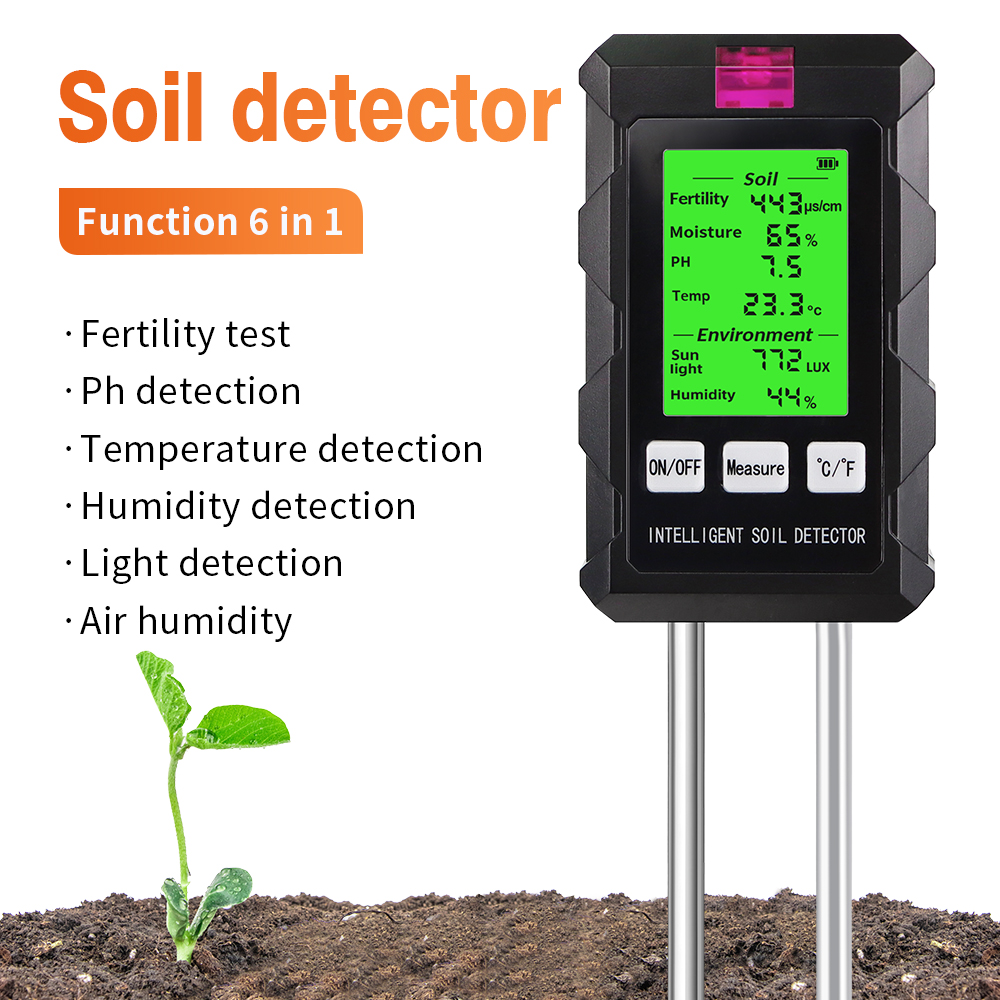Soil Test Digital - 6 في 1 جهاز اختبار التربة