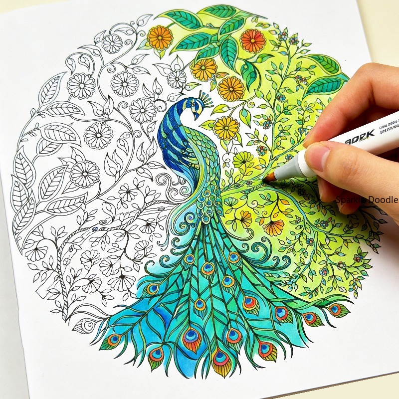 Garden Journal Planner - كتاب تلوين للكبار لتخفيف التوتر، كتاب