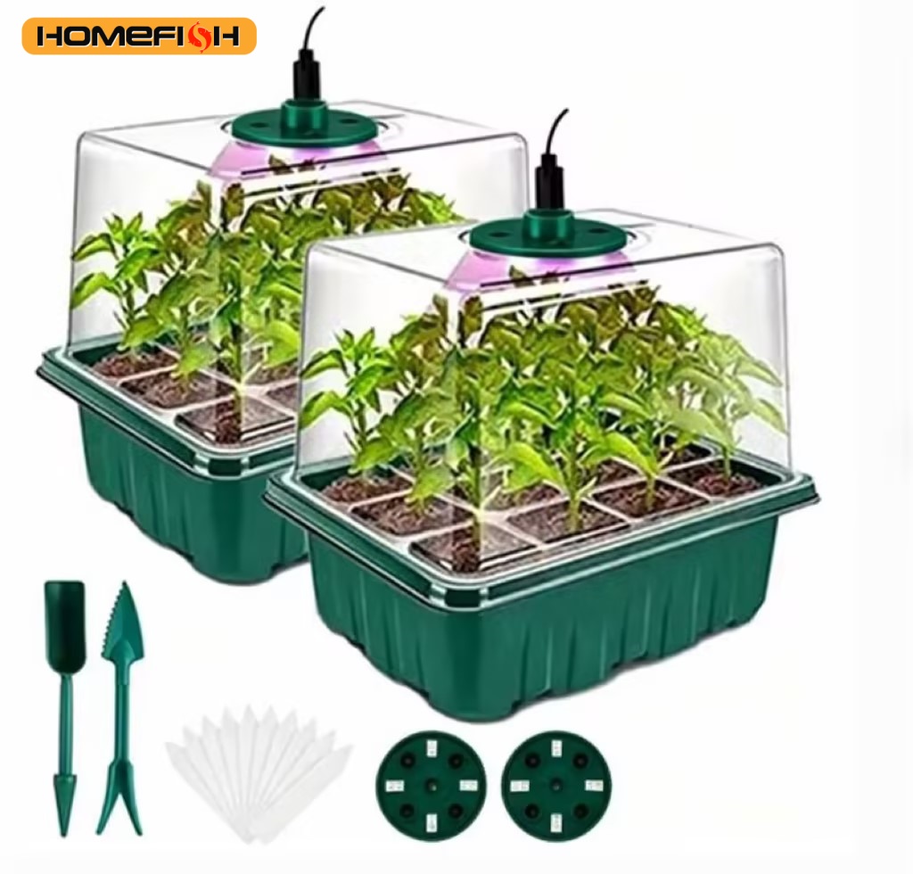 Smart Garden Domes - صينية بذور منزلية مع إضاءة نمو،