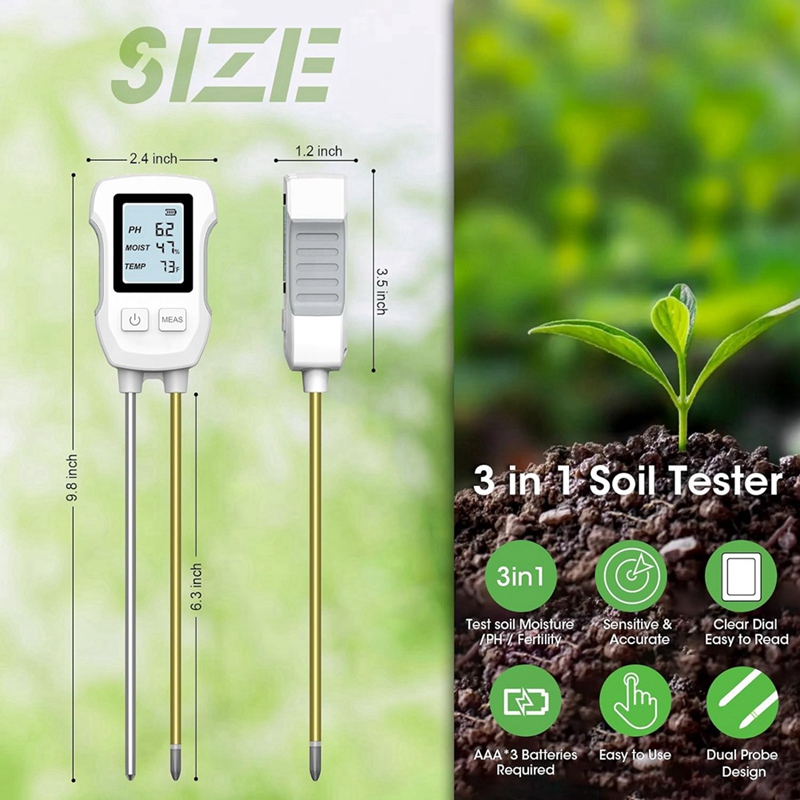 جهاز قياس رطوبة التربة 3 في 1، - مراجعة Soil Test Digital وسعره