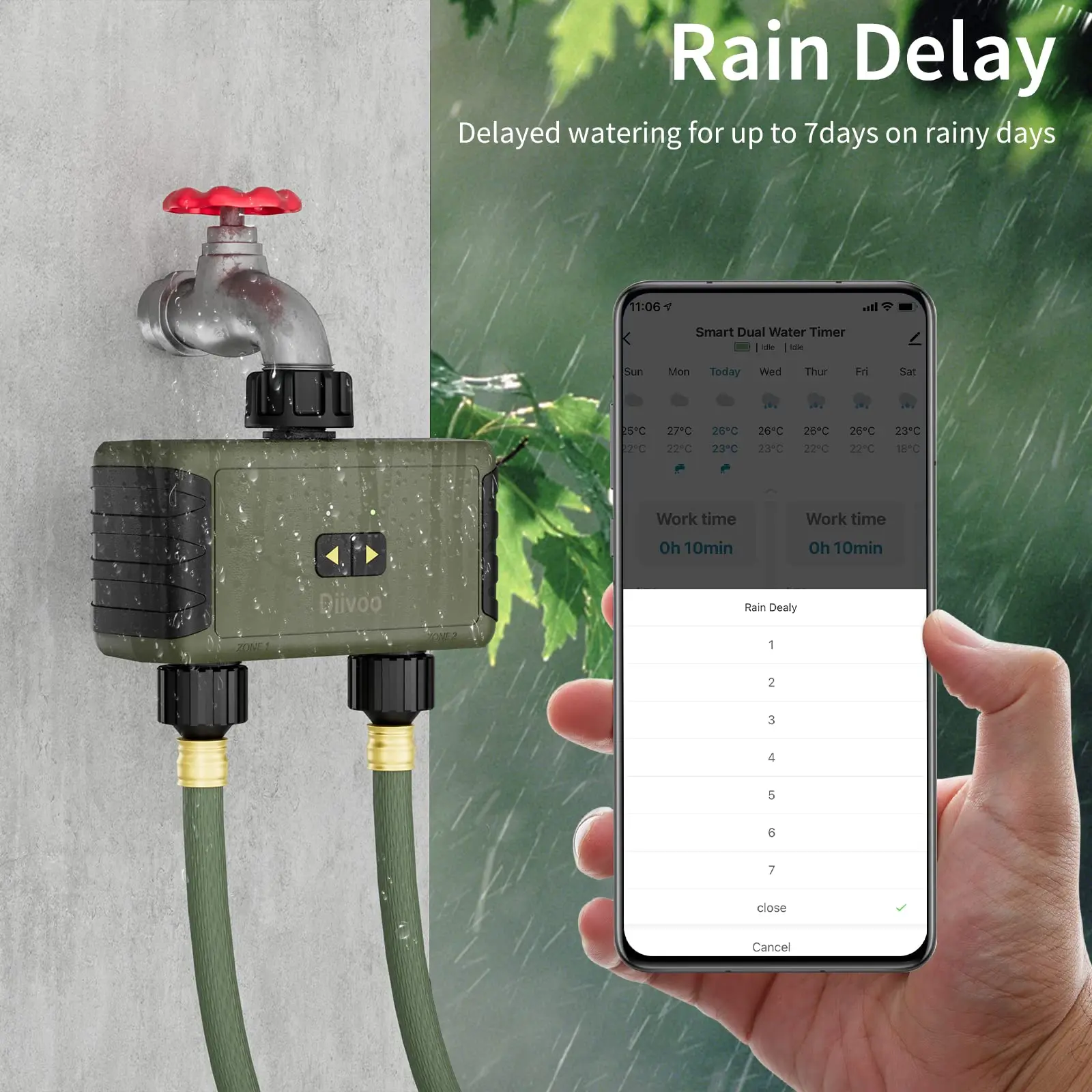 جهاز ري ذكي بتوقيت من Diivoo ي - مراجعة Smart Garden Hose Timer وسعره