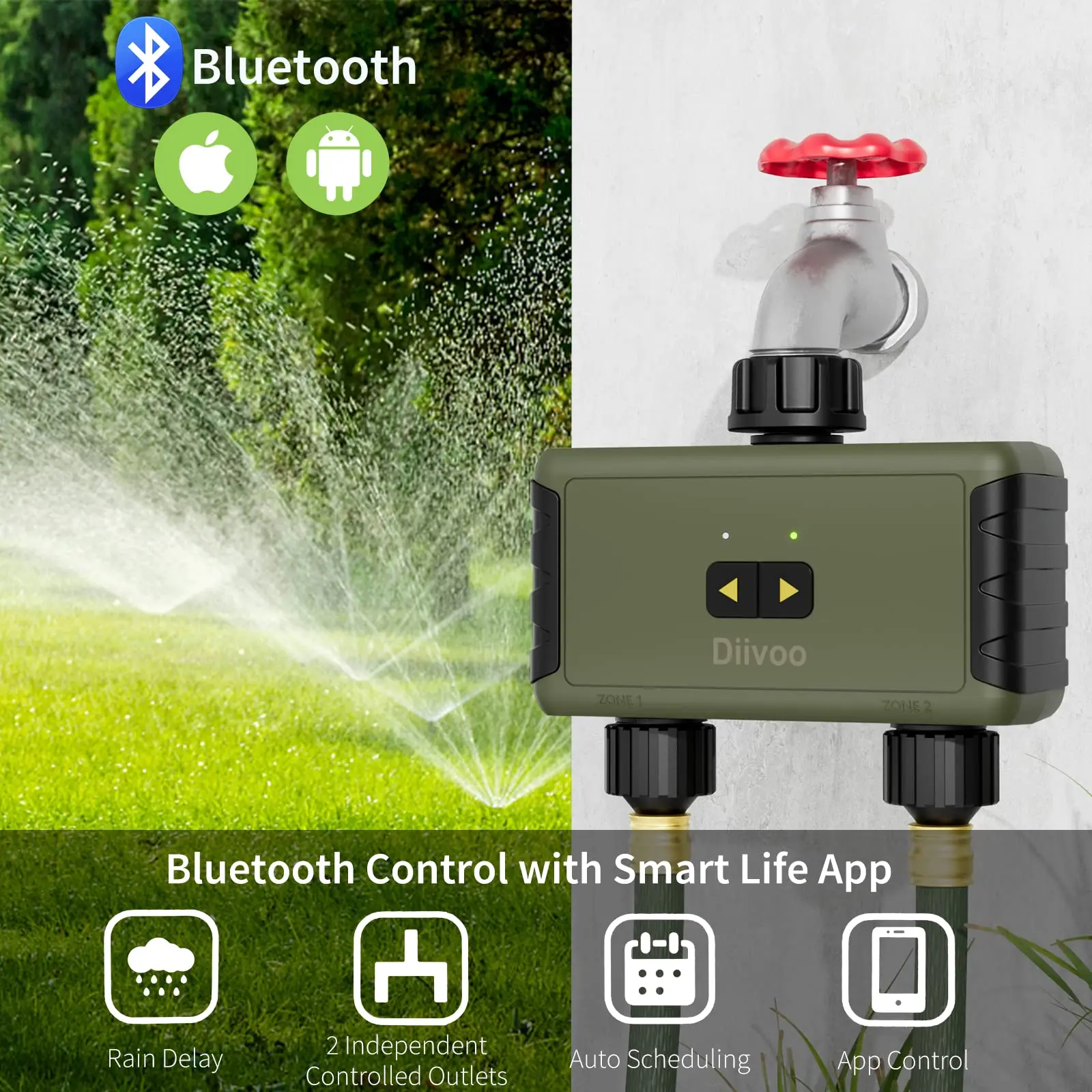 جهاز ري ذكي بتوقيت من Diivoo ي - مراجعة Smart Garden Hose Timer وسعره